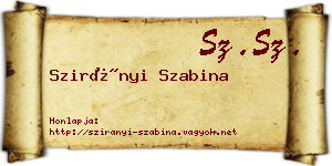 Szirányi Szabina névjegykártya