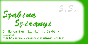 szabina sziranyi business card